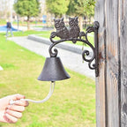 Sungmor Heavy Duty Cast Iron Wall Bell - Decorative Retro Style Lovely Owls Hand Bell - Manually Shaking Wall Hanging Doorbell - Indoor Outdoor Wall Mounted Dinner Bell - Garden Home Wall Decoration - Image 3