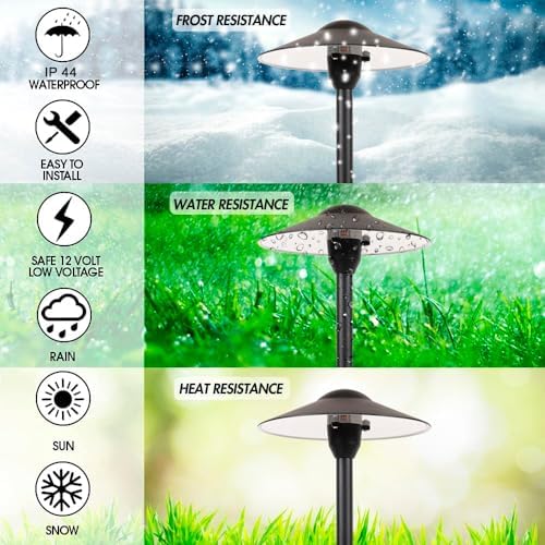 LED Pathway Lights 131 - Heavy Duty Metal Low Voltage Landscape Lighting, 12V Driveway Lights Outdoor Walkway Garden Pathway Lighting with Warm White G4 3.5W 2700K LED Bulb, Ground Stake & Connectors - Image 3