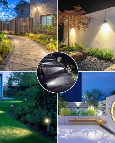 CLY 6 in 1 Solar Spot Lights Outdoor Solar Landscape Lights 2700K WarmWhite - Image 7