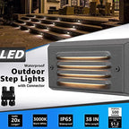 SUNVIE 5W Low Voltage Step Lights 6 Inch Outdoor Brown Cast-Aluminum 8-Pack - Image 2