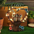 Owl Statue with Solar Lights Outdoor Decor, Resin Owls Figurines for Garden Patio Lawn Decorations, Christmas Birthday Gifts for Women Friends (7.6Inches) by FLJZCZM