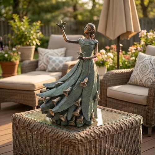 DiliComing Fairy Garden Statue Yard - 16 Inch Calla Lily Girls - Image 3