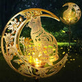 Solar Lights Outdoor Decor Cracked Glass Cat Stake Moon Lights Cat Gift by kyoryuger