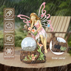 Garden Fairy Statue Outdoor Decor-Solar Flower Fairy Figurines-Garden Fairies Statues Decoration for Outside Lawn Yard Patio,Garden Ornament Gift,Tall 11.8 Inches - Image 4