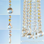 Crystal Suncatcher for Window Hanging,Wind Chime Style Long Pendant Sun Catcher with Color Crystals,Rainbow Maker for Outdoor,Garden,Patio Decoration,Nice Gift for Mom Neighbor Unisex (2pcs) - Image 3