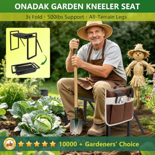 Garden Kneeler and Seat Foldable Gardening Stool with Extendable Legs - Image 4