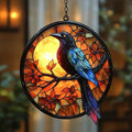 Gothic Raven Moonlight Maple Acrylic Suncatcher by AVAGAN