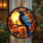 Gothic Raven Moonlight Maple Acrylic Suncatcher by AVAGAN