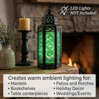 Vela Lanterns Decorative Indoor Moroccan Candle Holder, Green, M, 12-Pack - Image 3