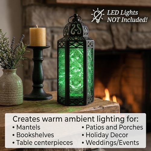 Vela Lanterns Decorative Indoor Moroccan Candle Holder, Green, M, 12-Pack - Image 3