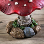 Pacific Giftware Red Mushroom Garden Statue with Curved Cap and Raised White Dots Resin Decor for Fairy Pathways or Enchanted Forest-Themed Displays 9.45" Tall - Image 7
