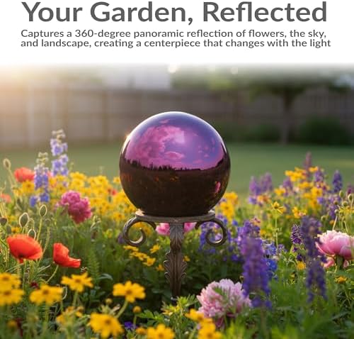 Sunnydaze 10" Handblown Glass Gazing Ball for Garden, Indoor or Outdoor Use - Image 2