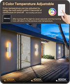 Aipsun 15.7" LED Outdoor Wall Sconce, Modern White Exterior Wall Light - Image 2