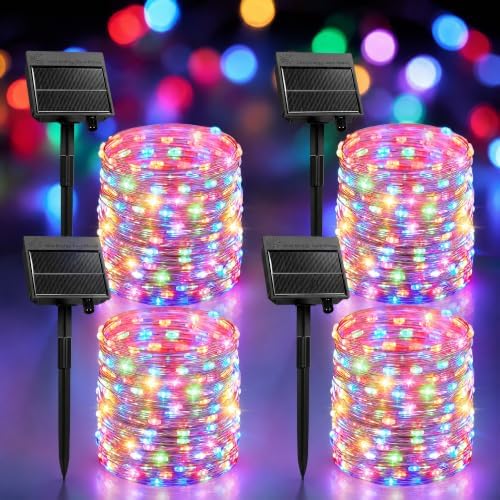 Brightown 4 Pack Solar Fairy Lights Outdoor, Total 132FT 400LED, Multicolor by Brightown