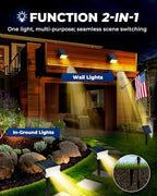 HGGH Solar Lights Outdoor Waterproof IP67, 60 LED 3 Lighting Modes Solar Spot Lights Outdoor for Yard Garden Pathway Landscape, Auto On/Off, Function 2 in 1(Warm White, 4 Pack) - Image 6