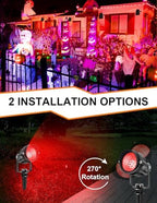 Halloween Red Landscape Lights Outdoor, 14 LED Landscape Lighting with US Plug, IP65 Waterproof Spotlights for Tree Yard Garden Pathway Christmas Decor 8 Pack - Image 4