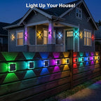 AUDLES Solar Lights Outdoor Waterproof, 4-Sided Glow Solar Wall Lights, Warm White & RGB 8 Modes Color Changing Solar Fence Lights for Doorway Patio Deck Backyard-8 Pack - Image 6