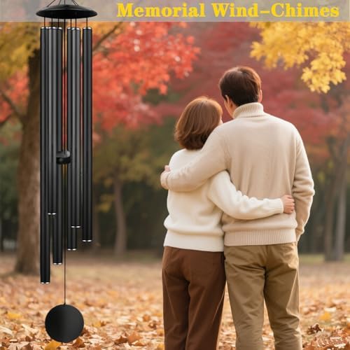 Large Memorial Wind Chimes, 67'' Deep Tone 6 Heavy Tubes Soothing Tones Windchimes for Outside Garden Patio Hanging Decor, Sympathy Gifts, Memorial Wind Chime Best Gift for Mom Women Grandma Neighbors - Image 2