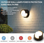 R‑YY‑BD‑012‑3K Outdoor Wall Sconce, Round Aluminum Wall Light, 3000K Warm Light - Image 2