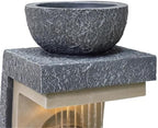 LuxenHome Water Fountain Outdoor, 32 Inch Resin Cascading Water Fountains Indoor with LED Lights, Modern Garden Decor, Small Waterfall Fountain, Outdoor Fountains and Waterfalls Garden Decor - Image 5