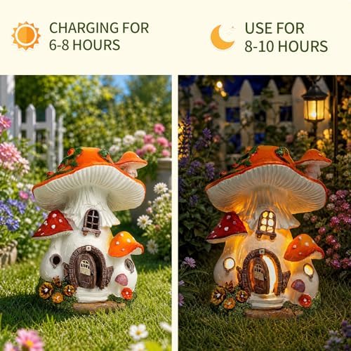 Solar Mushroom House Garden Decor, Fairy Garden Mushroom - Image 4