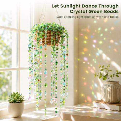 Lurui Beaded Plant Kit - DIY Glass Bead Plant Making Kits for Adults - Succulent Flower Suncatcher Garden Craft Starter Set with Green Crystal Seed Beads - Image 3