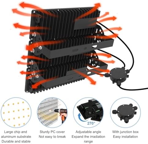 Kekeou 300W LED Stadium Lights 42000LM Outdoor Flood Lighting 6500K - Image 5