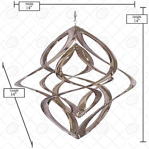 Red Carpet Studios The Original Cosmix Deluxe Helix Wind Spinner, Medium 14-Inch, Double Chrome - Image 3