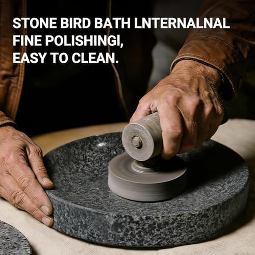 Stone Bird Bath, 10 inch Heavy Bird Bath Bowl Only for Outdoor,Tabletop, Ground Patio Garden Decor, Weather-Resistant Easy to Clean - Image 5