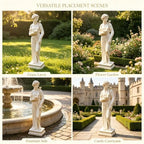 Outdoor Nymph Statue with Hand Bowl Holder, Religious Garden Sculpture, Goddess of Greek Mythology Roman Style for Yard Patio Lawn Church Decor, Catholic Christian Spiritual Gift, Ivory - Image 6