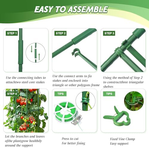 6 Pack Tomato Cage for Garden & Pots, Rust-Resistant Metal Plant Support - Image 4