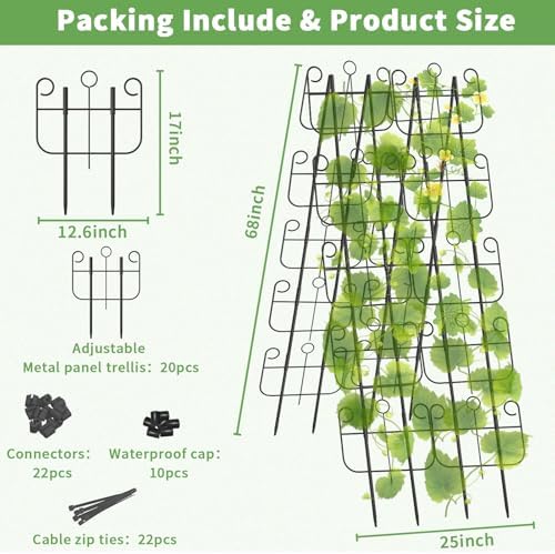 Cucumber Trellis for Raised Bed, Metal Rustproof A-Frame Garden Trellis, Outdoor Heavy Duty Climbing Plants Support for Cucumber, Vegetables, Vine, Expandable Height & Width - Image 2