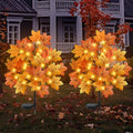 TORONTOKYO 2 Pack Fall Solar Outdoor Lights, Fall Decor 40 LED Maple Leaves Solar Stake Light with 8 Modes, Waterproof Fall Garden Lights Thanksgiving Decorations for Autumn Yard Pathway Outside by TORONTOKYO