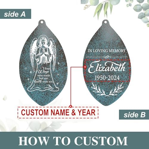 ASTARIN Personalized Name 35" Memorial Wind Chimes for Outside, Metal Sympathy Gifts for Loss of Mother Father Loved One, Bereavement Wind Chime in Memory Gift, Decor Garden Patio,Produced in Texas - Image 3