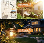 Metal Solar Lanterns, Bronze Hanging Solar Lights for Outside, 4 Pack - Image 3