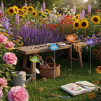 4 Pack Resin Flower Water Stations Cups Garden Stakes, Rainbow, Classic - Image 6