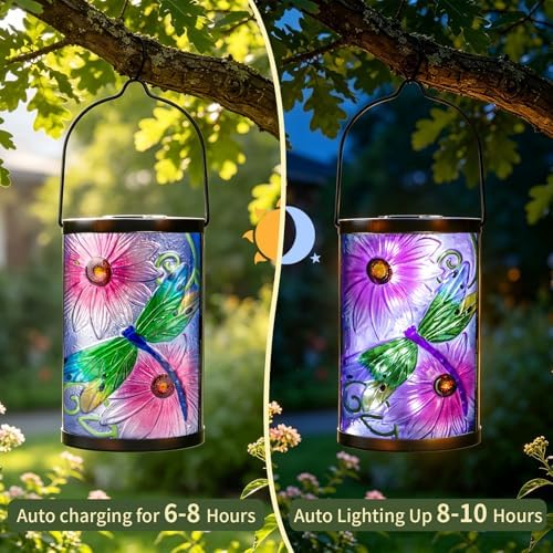 MUMTOP Dragonfly Solar Lantern Outdoor Waterproof, Hanging Garden Light - Image 5