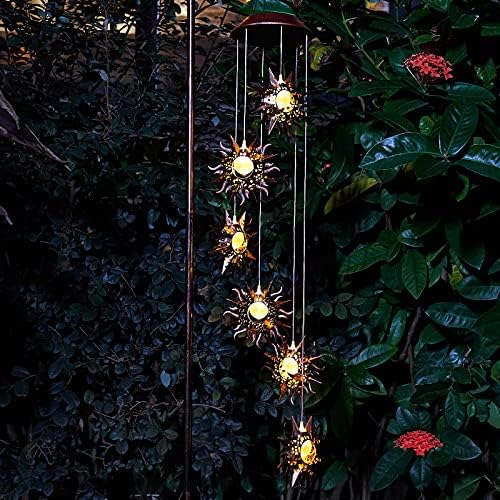 Tryme Sun Solar Wind Chimes for Outside Hanging Garden Lights Solar Christmas Decorations Outdoor for Women, Mother, Grandmother - Image 5