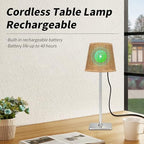 Mr. White Outdoor Waterproof Cordless Wireless Rechargeable Portable Top Touch Battery Operated Powered LED Table Lamp Desk Lamp Lights for Restaurant Kitchen Patio Dinner Dining (Nickel) - Image 6