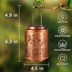 Solar Lanterns Outdoor Waterproof Mushroom Butterfly Garden Decor Gifts for Women Mon Grandma Metal Hanging Solar Lights Decoration for Outside LED Lanterns for Yard Patio Lawn - Image 6