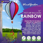 Hot Air Balloon Hanging Garden Spinner 16" - Vibrant Rainbow Design, Weather-Resistant Outdoor Decor, Durable & Lightweight for Patios, Yards, and Gardens - Eye-Catching Wind Spinner - Image 2
