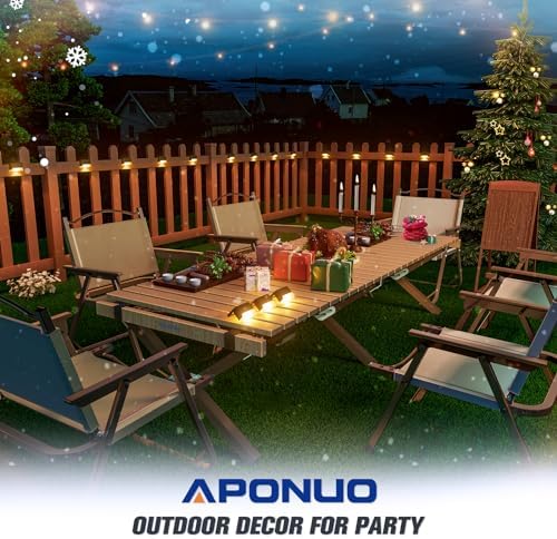 APONUO Solar Step Deck Fence Lights, Outdoor Waterproof Led, 1.77x3.14x1.73in, Black, Warm White, 16 Pcs, Path, Light, for Patio, Stairs, Garden Pathway, Step and Fences - Image 4