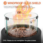 15.7" Propane Gas Fire Pit Side-Mounted, Portable Tabletop Fireplace, FP038 - Image 4