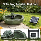 Ceramic Solar Water Fountain Outdoor – 11" Glazed Frog Solar Garden Fountain, Solar Powered Fountain for Garden, Patio, Yard, Tabletop - Image 4