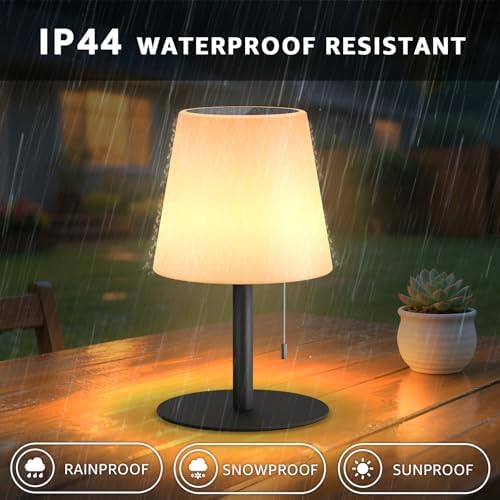 Solar Table Lamp Outdoor, Rechargeable Cordless Patio Lamp with RGB Light - Image 4
