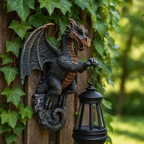 Dragon Tree Hugger with Solar Lantern Dragon Lamp Decor Garden Statue Outside Outdoor Yard Unique Gifts for Mom Women Grandma - Image 3
