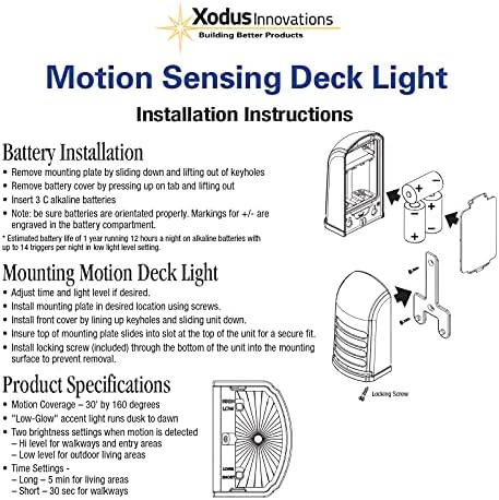 Xodus Battery Operated LED Deck/Stair Light, Motion Sensor, Bronze, 2 Pack - Image 6