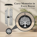Memorial Wind Chimes with Suncatcher, Sympathy Gifts Wind Chime for Loss of Loved One, 40" Sympathy Wind Chime with 6 Anodized Aluminum Tubes Tuned for A Soothing Melody - Image 5