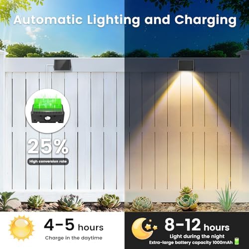 Fence Lights Solar Powered, Multicolor Solar Wall Lights Outdoor Waterproof IP67, Up and Down Solar Fence Lights Outdoor Dusk to Dawn for Patio, Garden, Backyard, Porch, Pathway, Festival (16 Pack) - Image 4