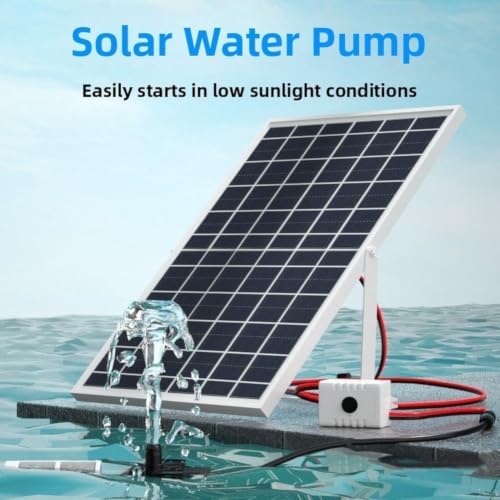 6W Solar Water Pump With 9V Panel, 12V Submersible Pump for Fountain Pond Fish Tank and Rockery, 240L/H Circulation System with Filter and 2m Hose for Outdoor Garden Use(Without switch) - Image 4